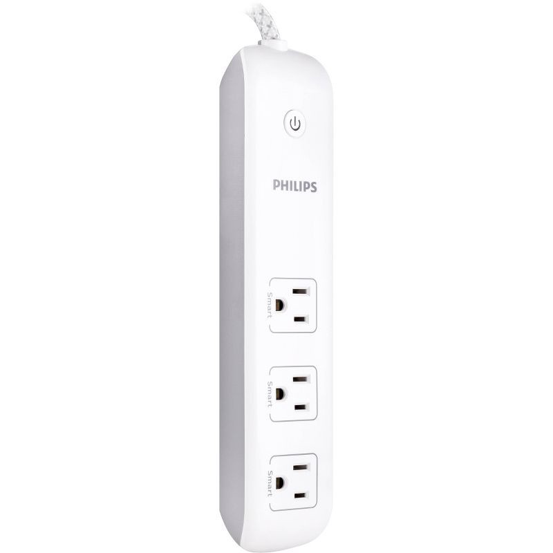 Philips 4' Smart Plug 3-Outlet Extension Cord - White 