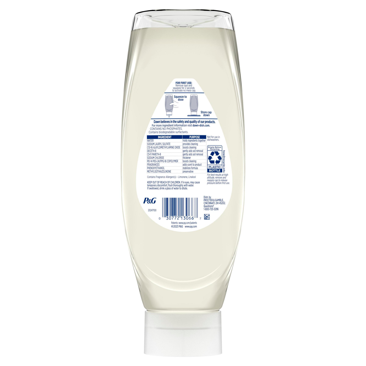 slide 12 of 29, Dawn Free & Clear EZ-Squeeze Dish Soap Liquid, Dishwashing Liquid, Grease Removal, Lemon, 24.3oz, 24.3 oz