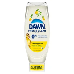 Dawn Free & Clear EZ-Squeeze Dish Soap Liquid, Dishwashing Liquid, Grease Removal, Lemon, 24.3oz