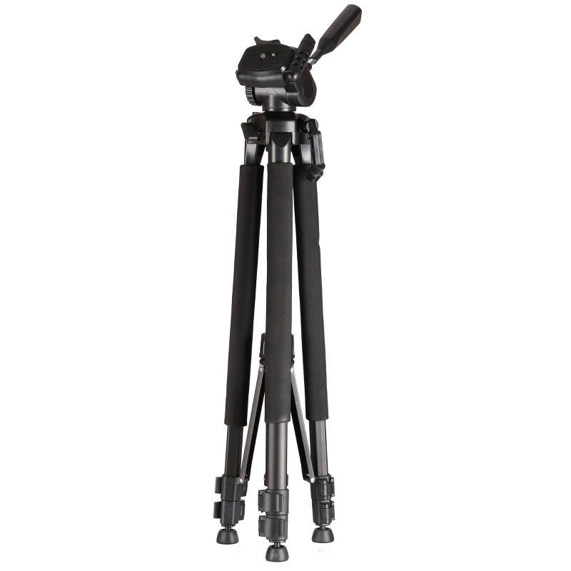 slide 1 of 6, Sunpak 66" Tripod with 3-Way Panhead - Black: Universal Mount, Lightweight Design, 1 ct