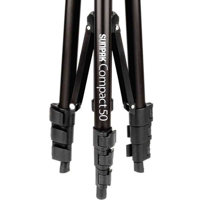 slide 2 of 6, Sunpak TravelMate 50/B 50" Tripod for Cameras Smartphones and GoPro - Black: Universal Camera Stand, 1 ct