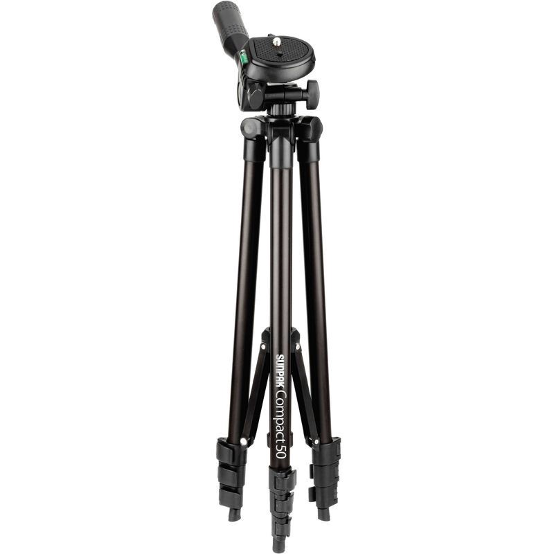slide 1 of 6, Sunpak TravelMate 50/B 50" Tripod for Cameras Smartphones and GoPro - Black: Universal Camera Stand, 1 ct