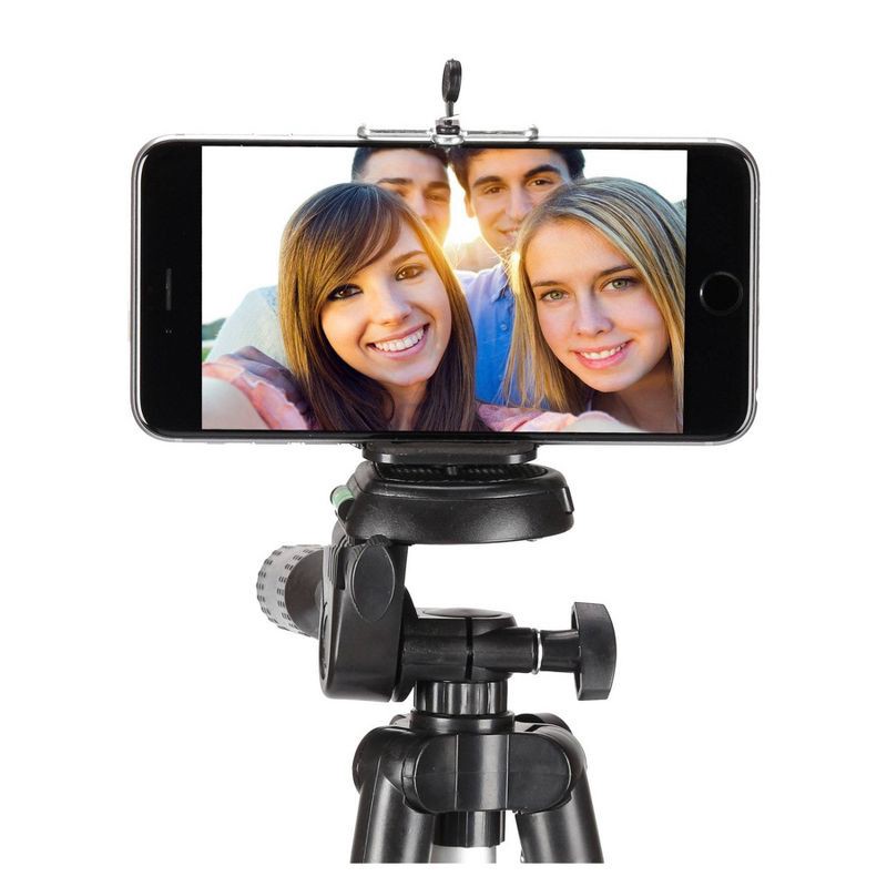 slide 6 of 6, Sunpak TravelMate 50/B 50" Tripod for Cameras Smartphones and GoPro - Black: Universal Camera Stand, 1 ct