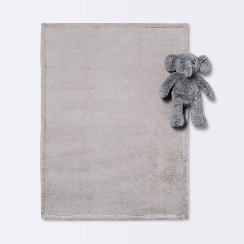 slide 3 of 3, Plush Blanket with Soft Toy - Cloud Island™ Gray Elephant, 1 ct