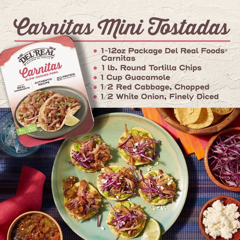 slide 6 of 8, Del Real Foods Del Real Carnitas - 12oz, 12 oz