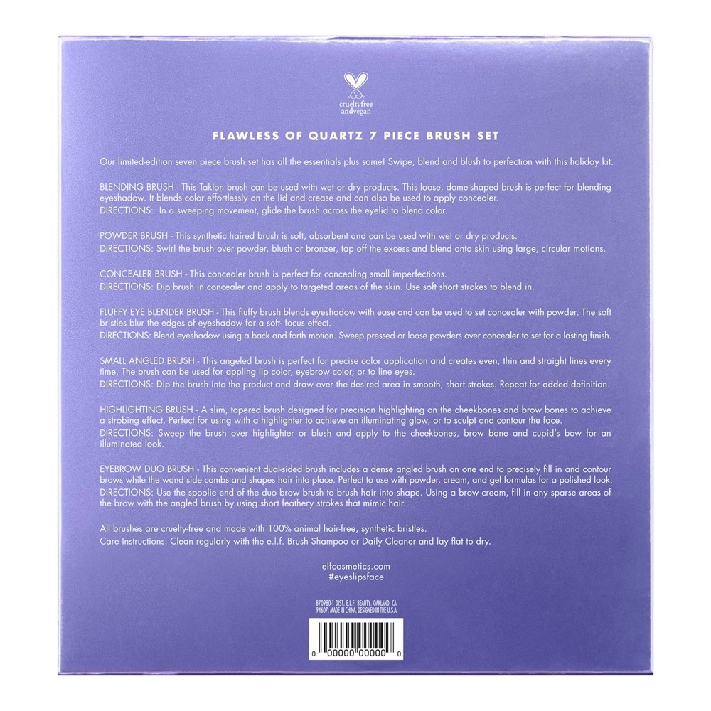 slide 3 of 3, e.l.f. Flawless of Quartz Holiday Brush Gift Set, 7 ct