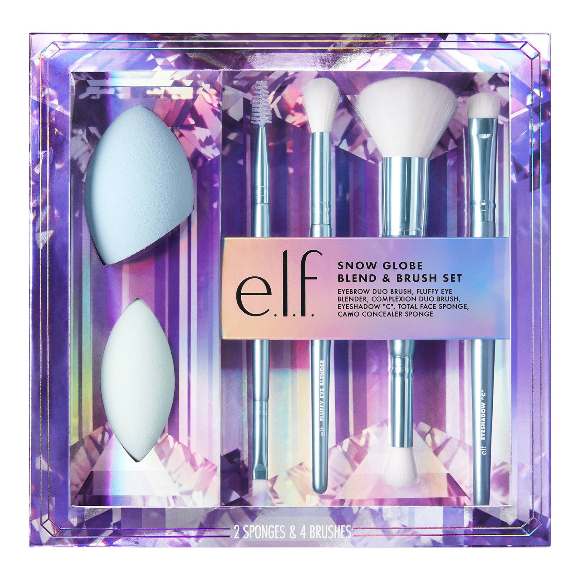 slide 1 of 4, e.l.f. Snow Globe Blend & Brush Holiday Gift Set, 6 ct