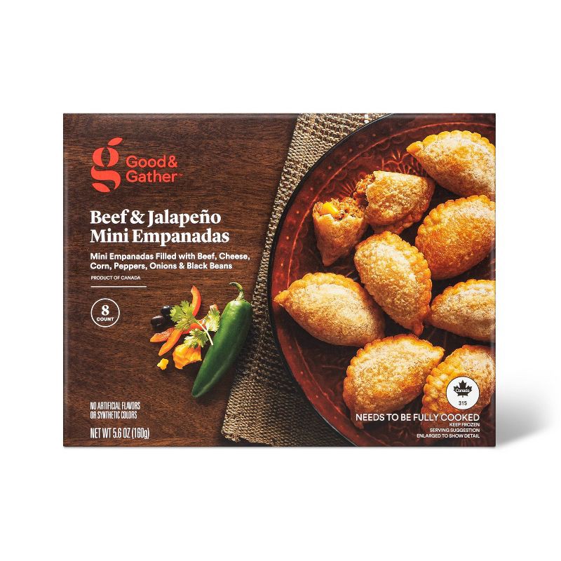 slide 1 of 3, Frozen Beef & Jalapeno Corn Mini Empanadas - 8ct - Good & Gather™, 8 ct