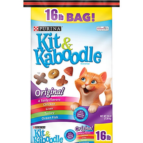 slide 1 of 1, Kit & Kaboodle Cat Food Original Medley Bag, 16 lb