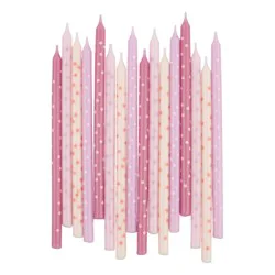 Pink Stars Candles - 16 ct