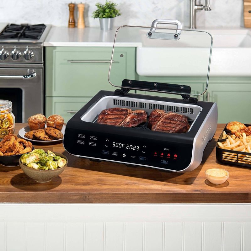 slide 5 of 9, Gourmia FoodStation 5-in-1 Smokeless Grill & Air Fryer with Smoke-Extracting Technology, 1 ct