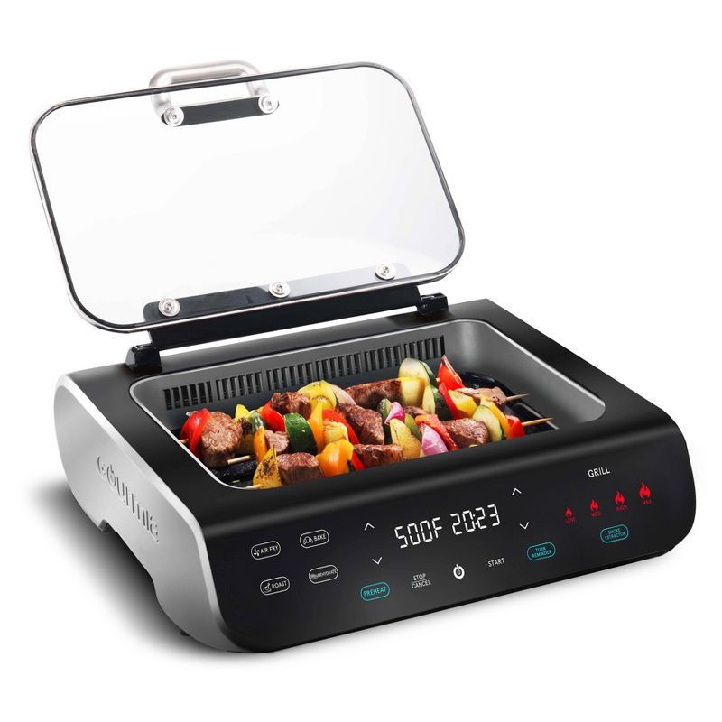 slide 8 of 9, Gourmia FoodStation 5-in-1 Smokeless Grill & Air Fryer with Smoke-Extracting Technology, 1 ct