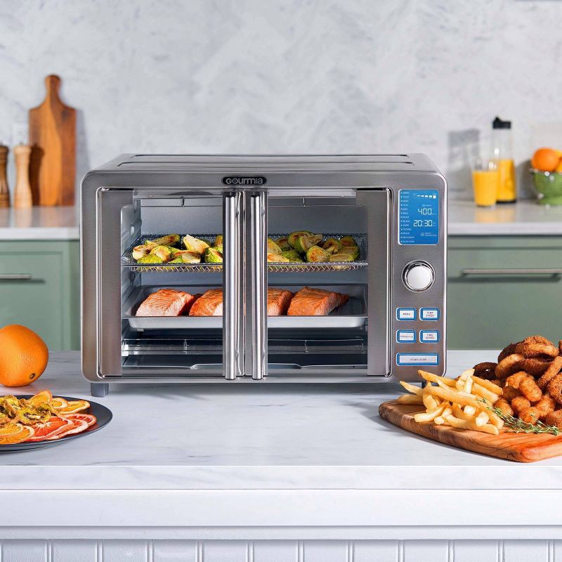slide 2 of 5, Gourmia 9-Slice Digital Air Fryer Oven with 14 One-Touch Cooking Functions and Auto French Doors: Convection Toaster Oven, 1 ct