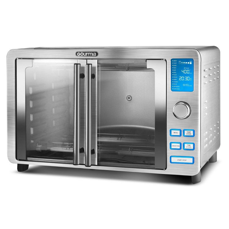 slide 3 of 5, Gourmia 9-Slice Digital Air Fryer Oven with 14 One-Touch Cooking Functions and Auto French Doors: Convection Toaster Oven, 1 ct