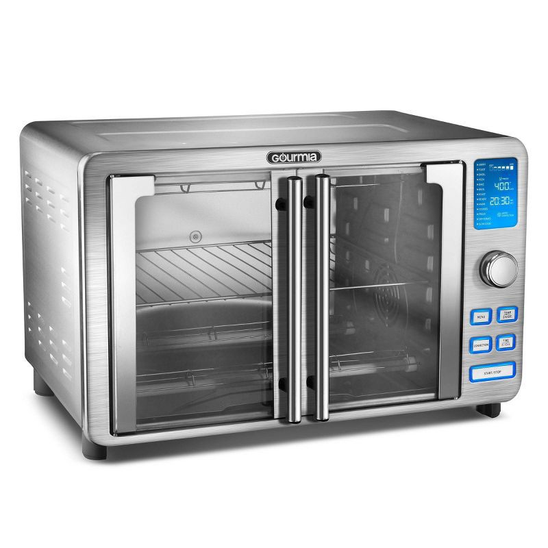 slide 4 of 5, Gourmia 9-Slice Digital Air Fryer Oven with 14 One-Touch Cooking Functions and Auto French Doors: Convection Toaster Oven, 1 ct