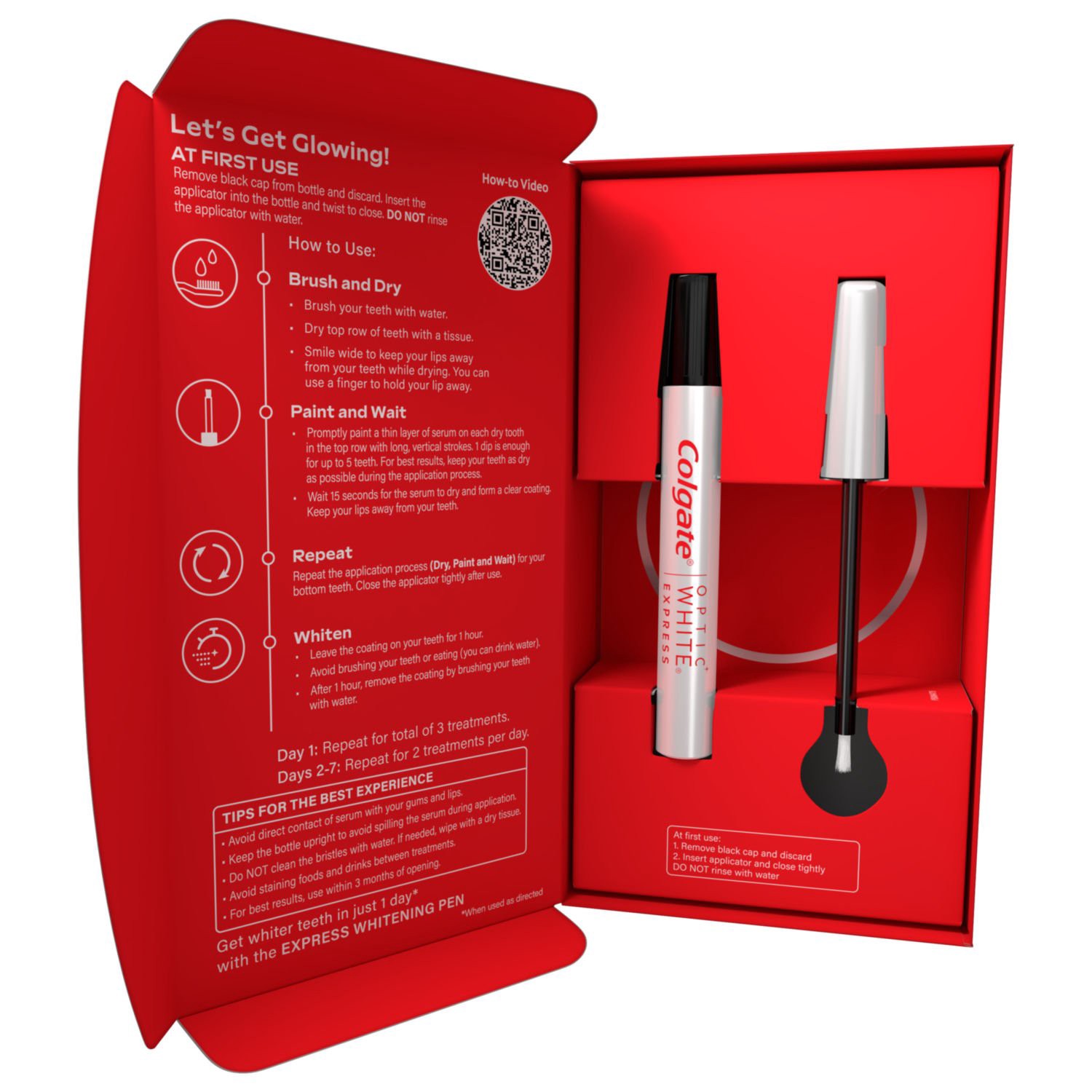 slide 5 of 6, Colgate Optic White Express Teeth Whitening Pen, Enamel-Safe Tooth Whitening Applicator, Helps Whiten Teeth In As Little As 1 Day of Use, 7 Day Whitening Treatment, 0.08 fl Oz., 0.08 fl oz