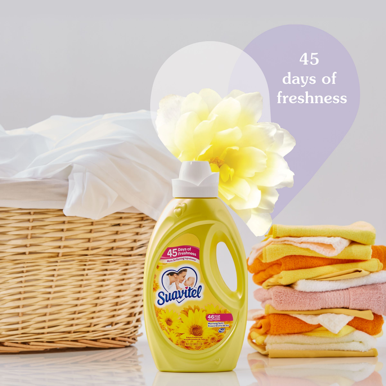 slide 2 of 6, Suavitel Fabric Softener, Morning Sun, 46 Oz., 46 fl oz