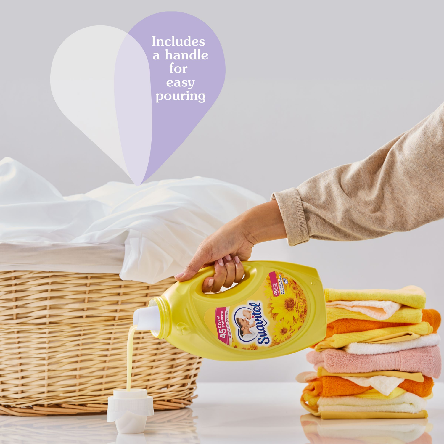 slide 5 of 6, Suavitel Fabric Softener, Morning Sun, 46 Oz., 46 fl oz