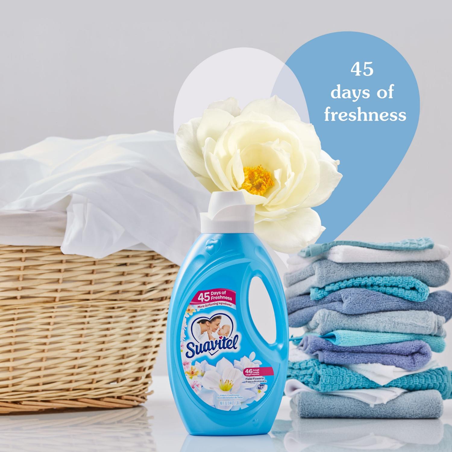 slide 2 of 6, Suavitel Fabric Softener, Field Flowers, 46 Oz., 46 fl oz