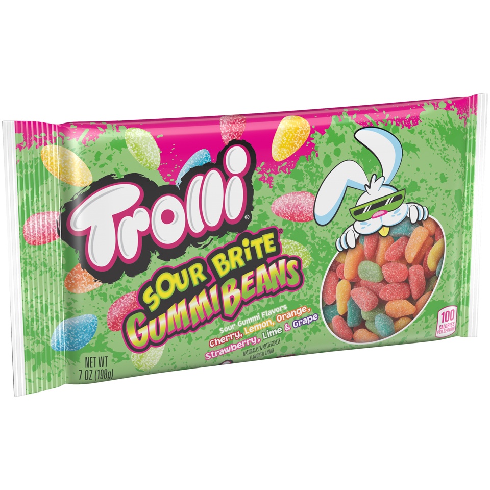 slide 4 of 8, Trolli Easter Sour Gummi Beans, 7 oz