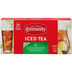 Community Coffee Iced Tea, Decaffeinated, Family Size, Tea Bags