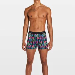 Pair of Thieves Men's Super Fit Flamingo Boxer Briefs - Pink S: Lightweight Mesh, Botanical Pattern