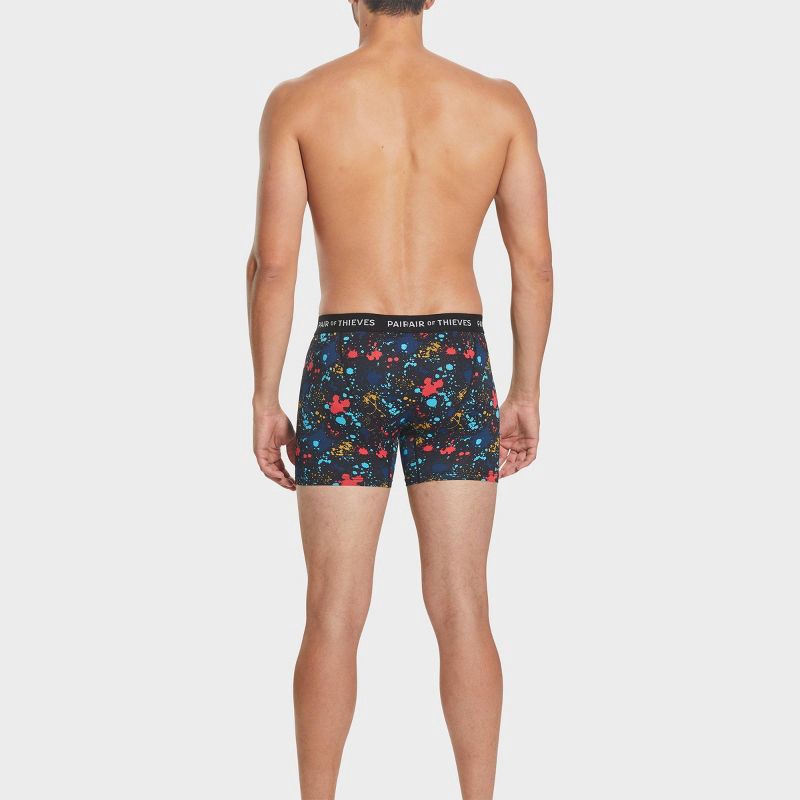 slide 12 of 13, Pair of Thieves Men's Super Fit Print Boxer Briefs 2pk - Black/Blue M: Lightweight Mesh, Full Waistband Elastic, Machine Washable, 2 ct