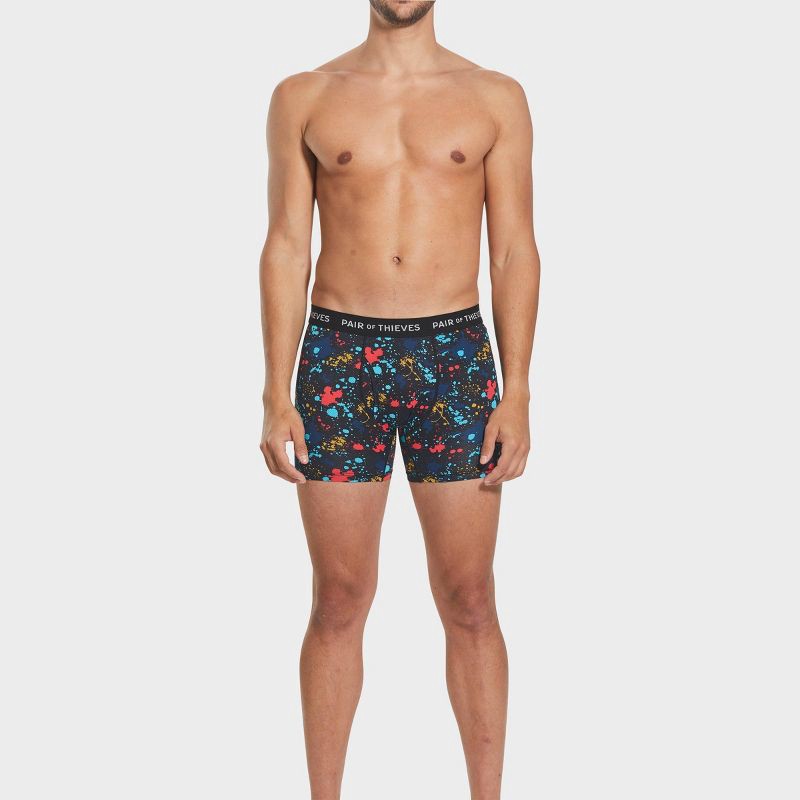 slide 10 of 13, Pair of Thieves Men's Super Fit Print Boxer Briefs 2pk - Black/Blue M: Lightweight Mesh, Full Waistband Elastic, Machine Washable, 2 ct