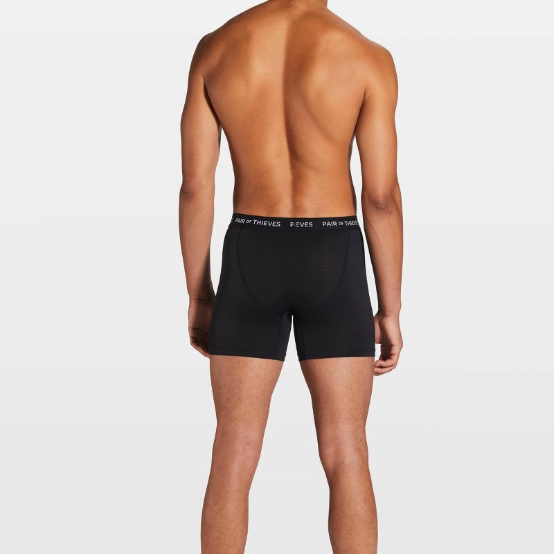 slide 7 of 13, Pair of Thieves Men's Super Fit Print Boxer Briefs 2pk - Black/Blue XL: Lightweight Mesh, Regular Rise, 2 ct