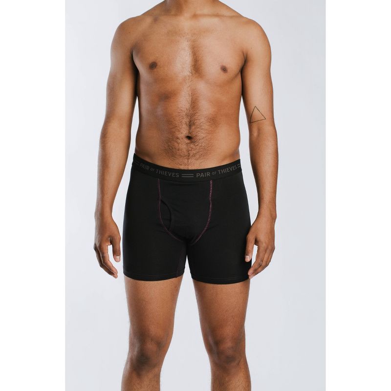 slide 3 of 5, Pair of Thieves Men's Super Fit Print Camo Boxer Briefs 2pk - Forest Green L: Lightweight Mesh, Regular Rise, 2 ct