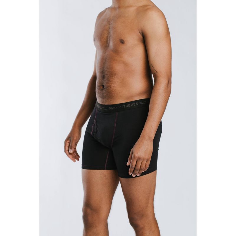 slide 4 of 5, Pair of Thieves Men's Super Fit Print Camo Boxer Briefs 2pk - Forest Green L: Lightweight Mesh, Regular Rise, 2 ct