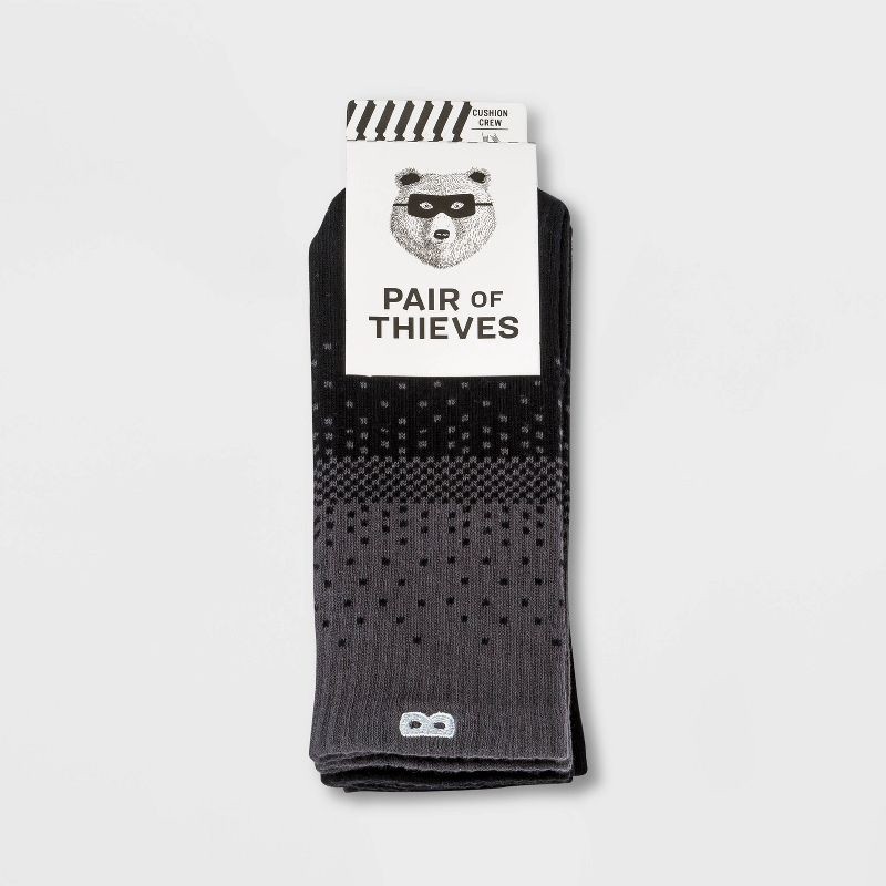 slide 2 of 13, Pair of Thieves Men's Crew Socks 3pk - Black 6-12, 3 ct