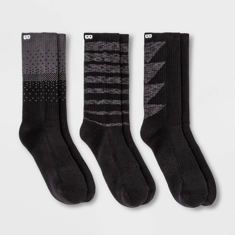 slide 1 of 13, Pair of Thieves Men's Crew Socks 3pk - Black 6-12, 3 ct