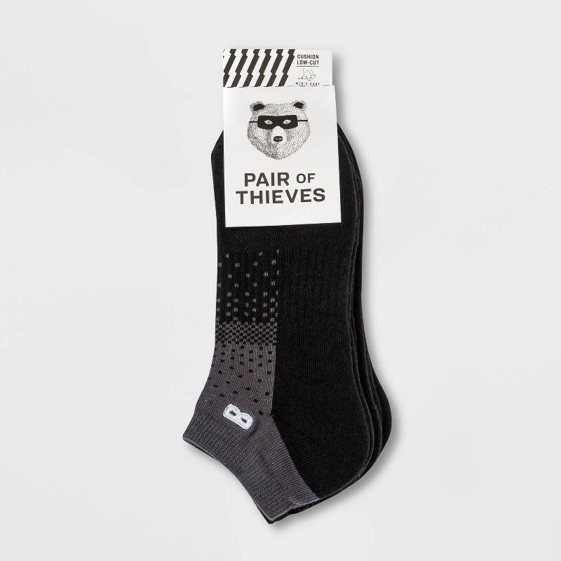 slide 2 of 13, Pair of Thieves Men's Cushion Low-Cut Socks 3pk - Black 6-12, 3 ct