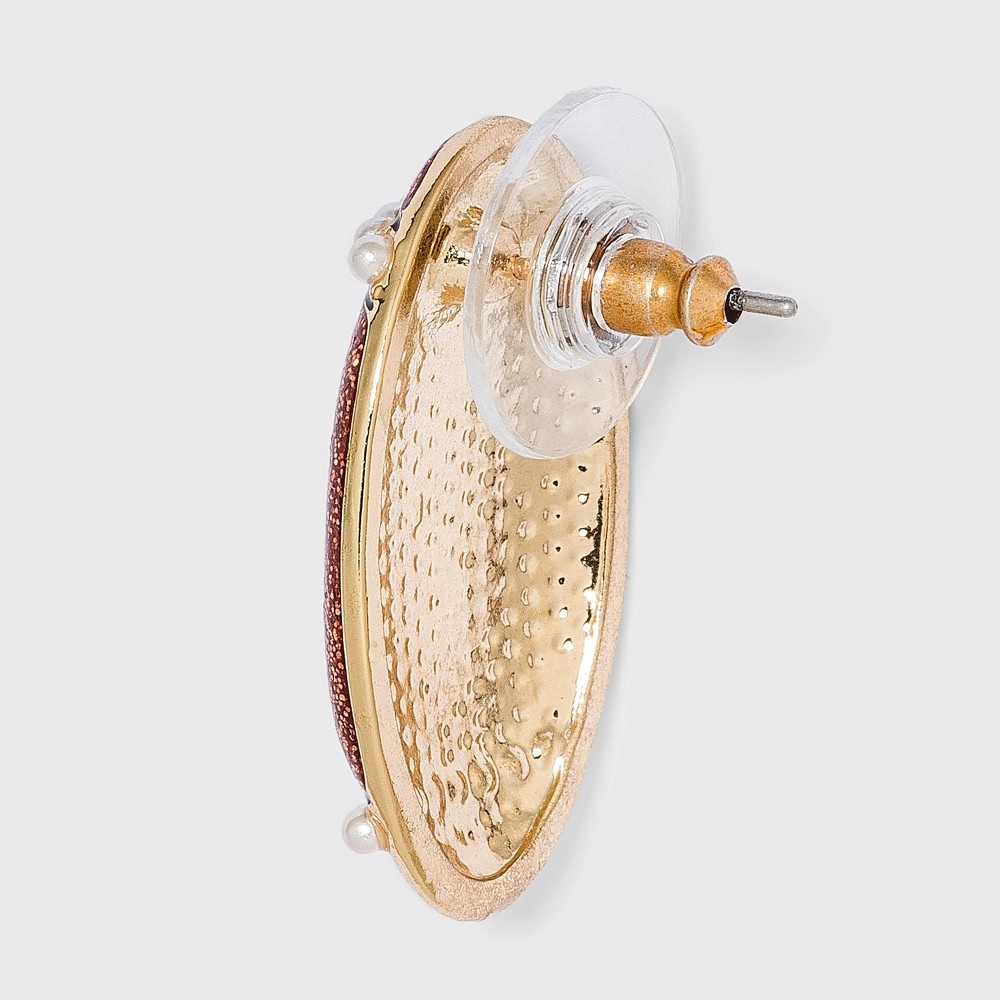 slide 2 of 3, SUGARFIX by BaubleBar Football Stud Earrings - Brown, 1 ct