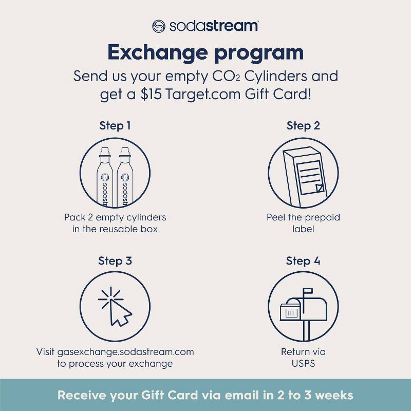 slide 4 of 9, SodaStream 60L CO2 CQC Spare - Pink:Carbon Dioxide Cartridge, Quick Connect, Aluminum Refill, 1.37 lbs, 60 liter, 1.37 lb