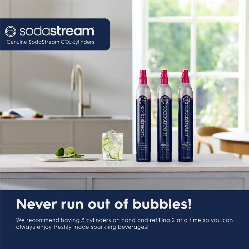 slide 7 of 9, SodaStream 60L CO2 CQC Spare - Pink:Carbon Dioxide Cartridge, Quick Connect, Aluminum Refill, 1.37 lbs, 60 liter, 1.37 lb