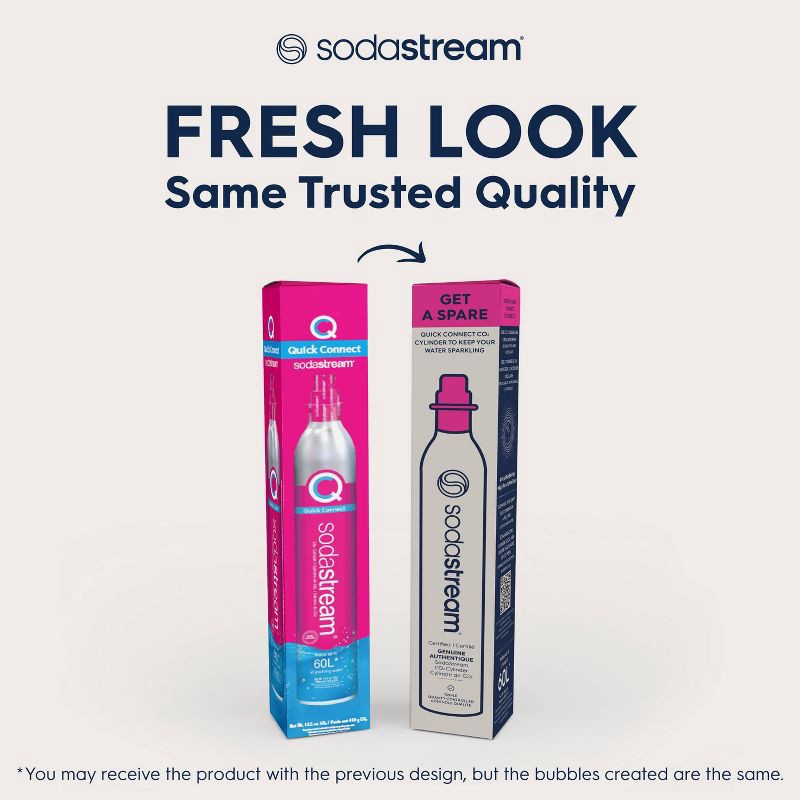 slide 9 of 9, SodaStream 60L CO2 CQC Spare - Pink:Carbon Dioxide Cartridge, Quick Connect, Aluminum Refill, 1.37 lbs, 60 liter, 1.37 lb