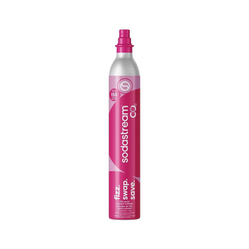 slide 1 of 10, SodaStream 60L Pink Quick Connect CO2 Cylinder, Spare, 60 liter, 1.37 lb