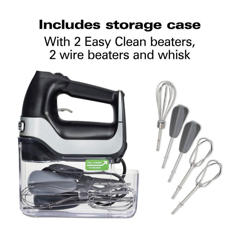 slide 6 of 9, Hamilton Beach 7 Speed Dig Hand Mix with Easy Beaters 62663: Black Plastic Handheld Mixer, 150W, Dishwasher-Safe Parts, 1 ct