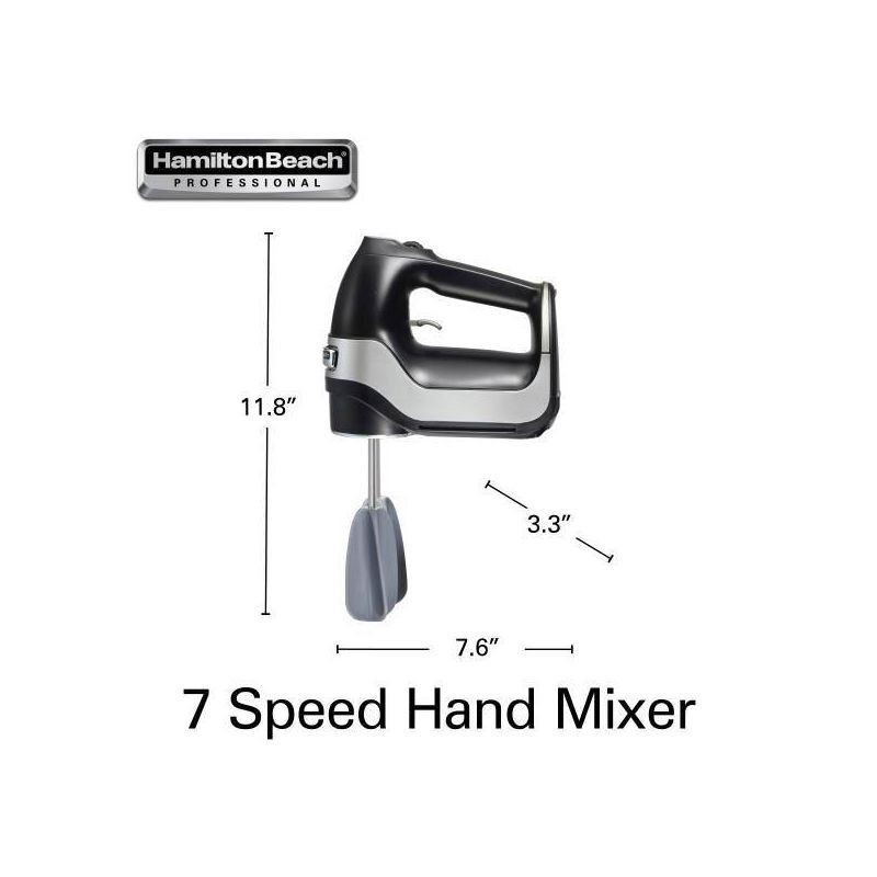 slide 8 of 9, Hamilton Beach 7 Speed Dig Hand Mix with Easy Beaters 62663: Black Plastic Handheld Mixer, 150W, Dishwasher-Safe Parts, 1 ct