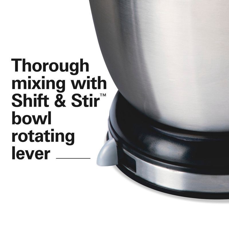 slide 4 of 8, Hamilton Beach 4qt Hand/Stand Mixer 64640: 6-Speed Kitchen Mixer, Stainless Steel Bowl, Dishwasher-Safe Parts, 290W, 4 qt