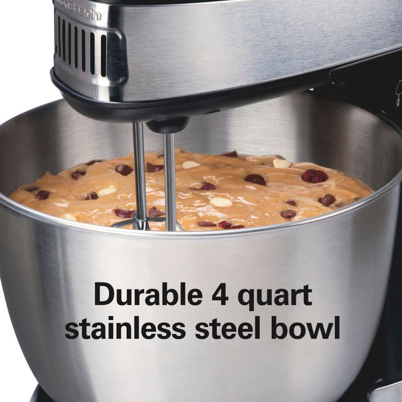 slide 7 of 8, Hamilton Beach 4qt Hand/Stand Mixer 64640: 6-Speed Kitchen Mixer, Stainless Steel Bowl, Dishwasher-Safe Parts, 290W, 4 qt