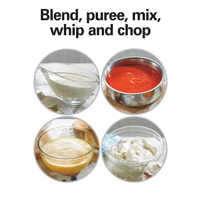 slide 3 of 11, Hamilton Beach 3-in-1 Hand Blender with Wisk 59768: Immersion Handheld Mixer, 2 Speeds, Dishwasher-Safe, 225W, Black, 1 ct