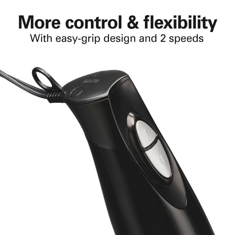 slide 4 of 11, Hamilton Beach 3-in-1 Hand Blender with Wisk 59768: Immersion Handheld Mixer, 2 Speeds, Dishwasher-Safe, 225W, Black, 1 ct