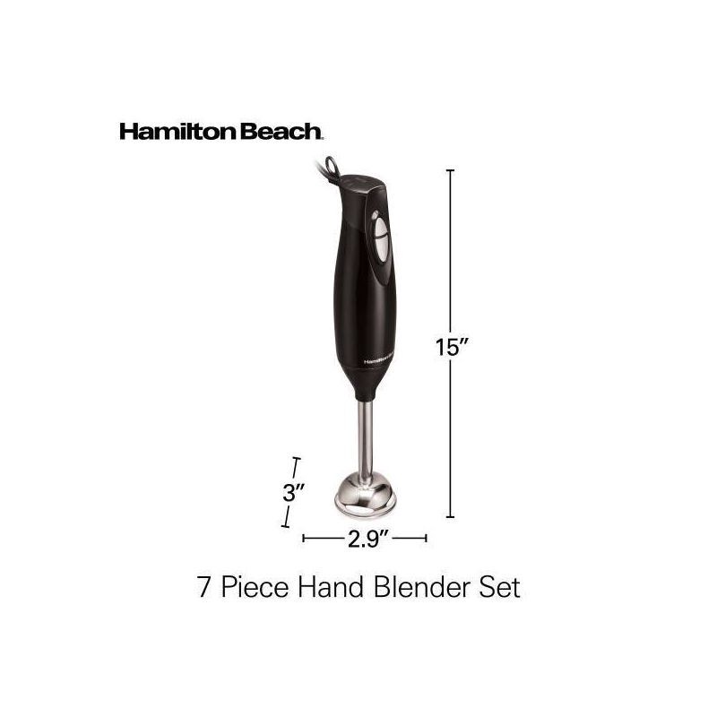 slide 9 of 11, Hamilton Beach 3-in-1 Hand Blender with Wisk 59768: Immersion Handheld Mixer, 2 Speeds, Dishwasher-Safe, 225W, Black, 1 ct