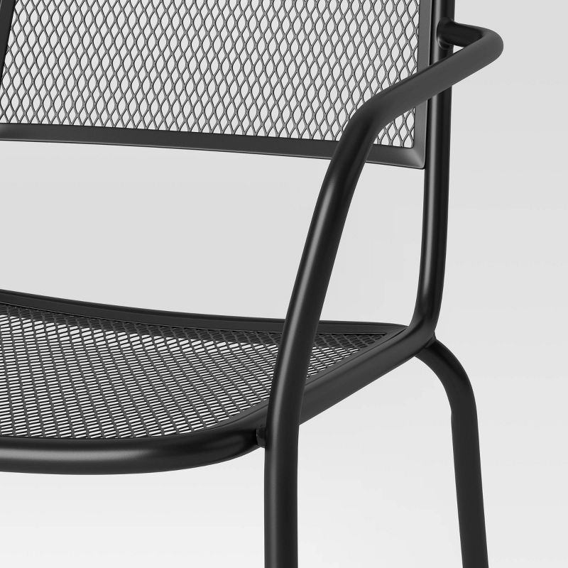 slide 6 of 7, Metal Mesh Outdoor Patio Dining Chair Stacking Chair Black - Room Essentials™, 1 ct