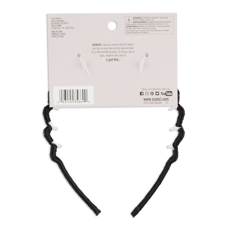 slide 2 of 4, scunci scünci Fabric Covered Zigzag Headband - Black - All Hair, 1 ct