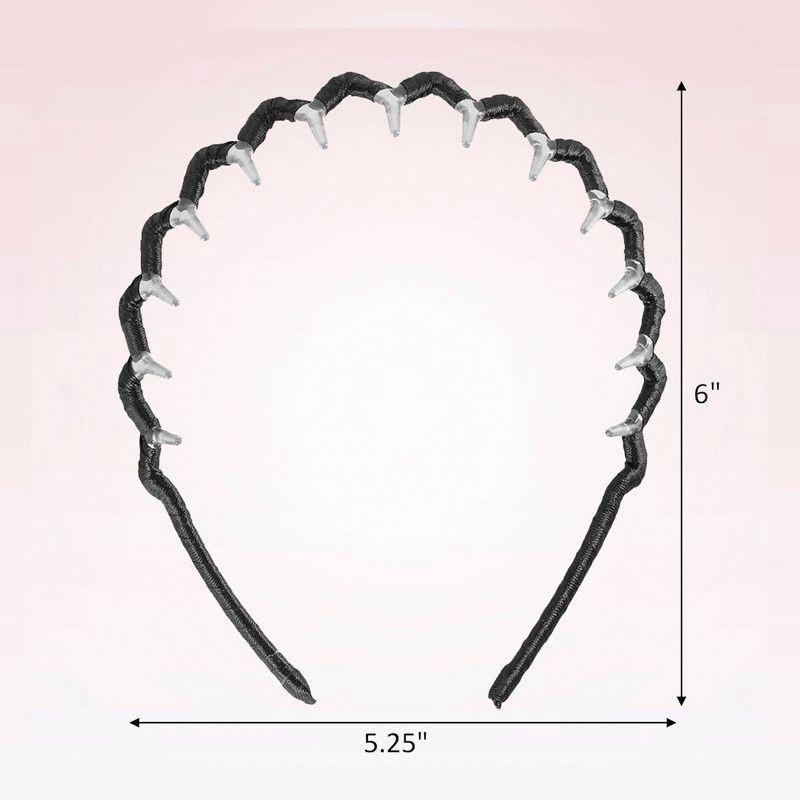 slide 4 of 7, scunci scünci Fabric Covered Zigzag Headband - Black - All Hair, 1 ct