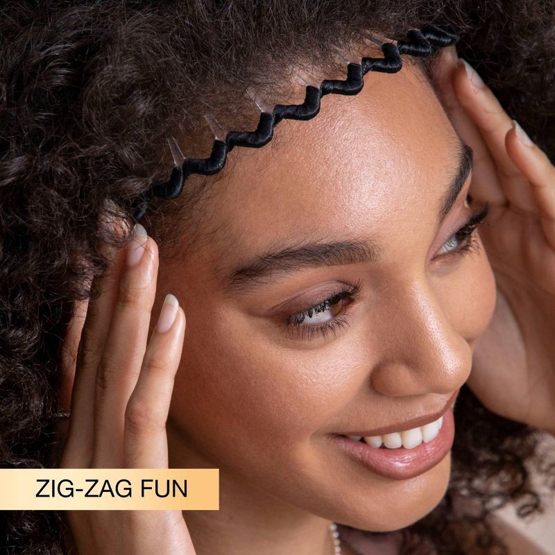 slide 6 of 7, scunci scünci Fabric Covered Zigzag Headband - Black - All Hair, 1 ct